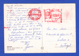 CARTE POSTAL - POUR LISBOA, PORTUGAL - CACHET - BOTAFOGO . BR-GB - 15.VIII.74 - Lettres & Documents