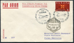 1964 Luxembourg Luxair First Flight Cover - Palma Spain - Covers & Documents