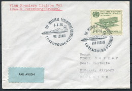 1966 Luxembourg Belgium Luxair First Flight Cover - Bruxelles - Storia Postale