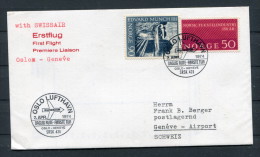 1974 Norway Switzerland Oslo - Geneva Swissair First Flight Cover - Lettres & Documents