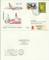 ONU NACIONES UNIDAS GINEBRA CC PRIMER VUELO GENEVE GENF BUENOS AIRES ARGENTINA - Luchtpost