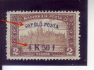 PARLAMENT-OVERPRINT-REPULO POSTA-ERROR-RARE-HUNGARY-1918 - Unused Stamps