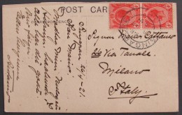 STRAIT SETTLEMENT 1921 SINGAPORE TO ITALY King George V 5 Couple Double COVER MAN Palm TREE STRAITS SETTLEMENTS - Singapour (...-1959)