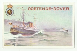 Oostende  *  Maalboot Oostende -Dover -  Paquebot     (Timbre 15 > 5 Ct) - Liner Cards