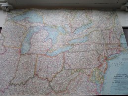 NORTHEASTERN U.S ( Atlas Plate 6 National Geographic ) Scale : 2,851,200 Or 45 Miles To The Inch / Anno 1959 ! - Wereld