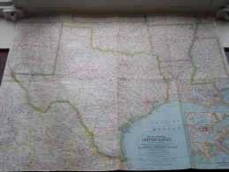 SOUTH CENTRAL U.S. ( Atlas Plate 10 National Geographic ) Scale : 2,851,200 Or 45 Miles To The Inch / Anno 1961 ! - Mundo