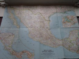 MEXICO And CENTRAL U.S. ( Atlas Plate 22 National Geographic ) Scale : 4,942,080 Or 78 Miles To The Inch / Anno 1961 ! - World