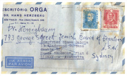 (PF 818) Brazil To Australia Air Mail Letter - 1959 - Lettres & Documents