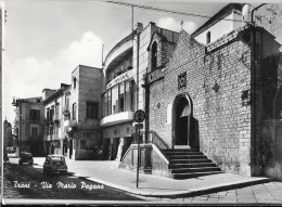 PUGLIA-TRANI VIA MARIO PAGANO VEDUTA VIA NEGOZI AUTO D'EPOCA ANNI 50 60 - Trani