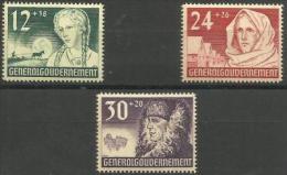 Poland - 1940 Occupation 1st Anniversary Set Of 3 MNH **  SG 413-5  Sc NB5-7 - General Government