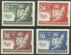 Poland - 1940 Winter Relief Set Of 4 MNH **  SG 416-9  Sc NB8-11 - Gouvernement Général