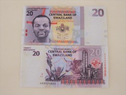 2010 Central Bank Of Swaziland,20 Emalangni , Last 3 Serial Number Specially With 888 - Swaziland