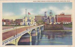 Ohio Hamilton High Street Bridge Across Miami River Albertype - Hamilton