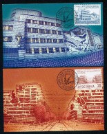 Yugoslavia 2000. Maximum Cards - ´Posljedice NATO Bombardiranja Na Arhitekturi.´ - Tarjetas – Máxima