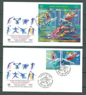 UNO WIEN 2 FDC 1996 Bl 7 + 234/35 Sport And The Environment - Lettres & Documents