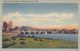 Ohio Toledo Cherry Street Bridge And Skyline Albertype - Toledo