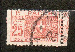 ITALIE   C Postaux  25c Rouge 1914-22 N°10 - Postal Parcels