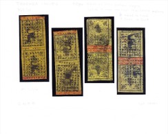 Türkei - TOUGHRA Ausgabe Mi.# I/II/K 20 Pa Tête-Bêche Verticale Gelbes Dünnes Papier Gestempelt - Used Stamps