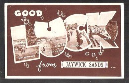 GOOD LUCK FROM JAYWICK SANDS USED 1955 CLACTON ON SEA ESSEX OLD POSTCARD - Other & Unclassified