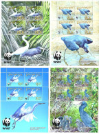 129 PENRHYN 2008 - 4 Feuillets, 4 Séries Oiseau Echassier WWF (Yvert 611/14 ) Neuf ** (MNH) Sans Trace De Charniere - Penrhyn