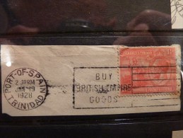 Trinidad + Tobago 1928 Buy British Empire Goods Postmark - Trinidad & Tobago (...-1961)