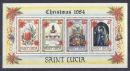 St.Lucia - 1984 Christmas Block MNH__(TH-6019) - St.Lucie (1979-...)
