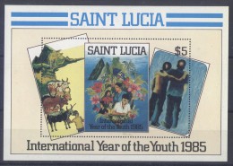 St.Lucia - 1985 Year Of Youth Block MNH__(TH-4178) - St.Lucia (1979-...)