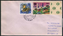 S626.-. BHUTAN . CIRCULATED COVER, IMPERFORATE STAMP.  PHUNTSHOLING TO BOMBAY- INDIA - Bhutan