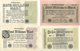 Banknoten Der Reichsbank über 1, 2, 5, 10 Millionen Mark          1923 - Sonstige & Ohne Zuordnung