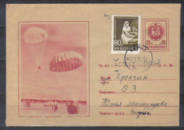 Bulgaria Postal Stationery Cover Parachuting Posted 1961 - Parachutisme