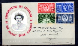 FDC, Couronnement Elisabeth II, 279 / 282, Cote SG 75 £ - ....-1951 Pre-Elizabeth II