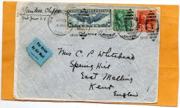 USA 1939 Air Mail Cover Mailed To UK - 1c. 1918-1940 Lettres