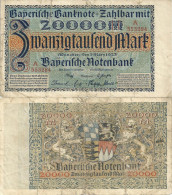 Banknote Der Bayrischen Notenbank über 20'000 Mark          1923 - Sonstige & Ohne Zuordnung