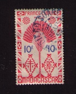 Timbre Oblitéré Madagascar, Arbre Du Voyageur, France Libre, 10 F, 1943 - Oblitérés