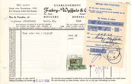 Fabry - Wyffels & Cie. -  Roeselare >> Peer - 1958 + Bewijs Van Storting - 1950 - ...