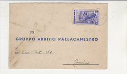 A2768 - Cartolina Post. GRUPPO ARBITRI PALLACANESTRO - GARA CAMPIONATO DOPPIERI NOVARA-OL.VOGHERA VG Biella 09-01-1953 - Autres & Non Classés