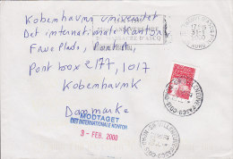 France VILLENEUVE D'ASCQ PPAL (Nord) 2000 Cover Lettre Denmark Marianne 2-Sided Perf. Stamp - 1997-2004 Marianne Of July 14th
