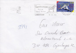 France LANDIVISIAU (Nord - Finistre) Cheval Pferd Horse Slogan 1998 Cover Lettre Denmark Sport Judo Stamp - Briefe U. Dokumente