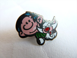 PIN'S GASTON LAGAFFE - DALIX 1991 -  FRANQUIN -  GASTON ET LE CHAT - Pins