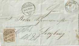 Faltbrief  Herisau - Lenzburg  (Bahnpost)         1870 - Covers & Documents