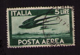 Timbre Oblitéré Italie, Poste Aérienne, 5 Lire, 1945 - 1946-47 Zeitraum Corpo Polacco