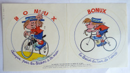 2 TRES RARES AUTOCOLLANT (S) BONUX - BONUX BOY - Bercovici - 1982 LA LESSIVE DU TOUR DE FRANCE (lot 2) - Adesivi