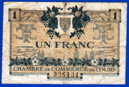 CHAMBRE DE COMMERCE DE TOURS 37 INDRE ET LOIRE 1 FRANC DU 8 MAI 1920 N° 926134 - EMISSION 2 FILIGRANE ABEILLE - Cámara De Comercio