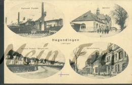 Rare Hagendingen I. B. (Hagondange) Multivue Bahnhof La Gare Stahlwerk Thyssen Kolonie Feldpost 1916 S.B. 5. Komp. J.R. - Hagondange