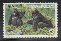 Rwanda MNH Scott #1209 15fr Gorilla Gorilla Beringei - WWF - Nuovi