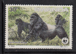 Rwanda MNH Scott #1211 30fr Gorilla Gorilla Beringei - WWF - Thinned - Nuevos