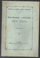 Ecole De Libre Saint Joseph De Poitiers (86 Vienne)  Distribution Solennelle Des Prix Du 18 Juillet 1921 - Poitou-Charentes