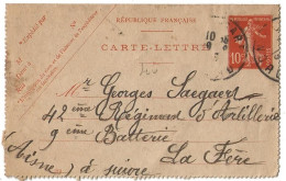 Carte Lettre Ecrite A Lille En 1913 - Cartes-lettres