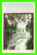 AUSABLE CHASM, NY - RAILROAD BRIDGE AND RAINBOW FALLS - 1905, BY DETROIT PHOTOGRAPHIC CO - PHOSTINT CARD - - Lake George