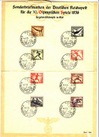 GERMANIA  1936 - Olimpiade Su Foglio Ricordo E Annullo Speciale Illustrato - Estate 1936: Berlino